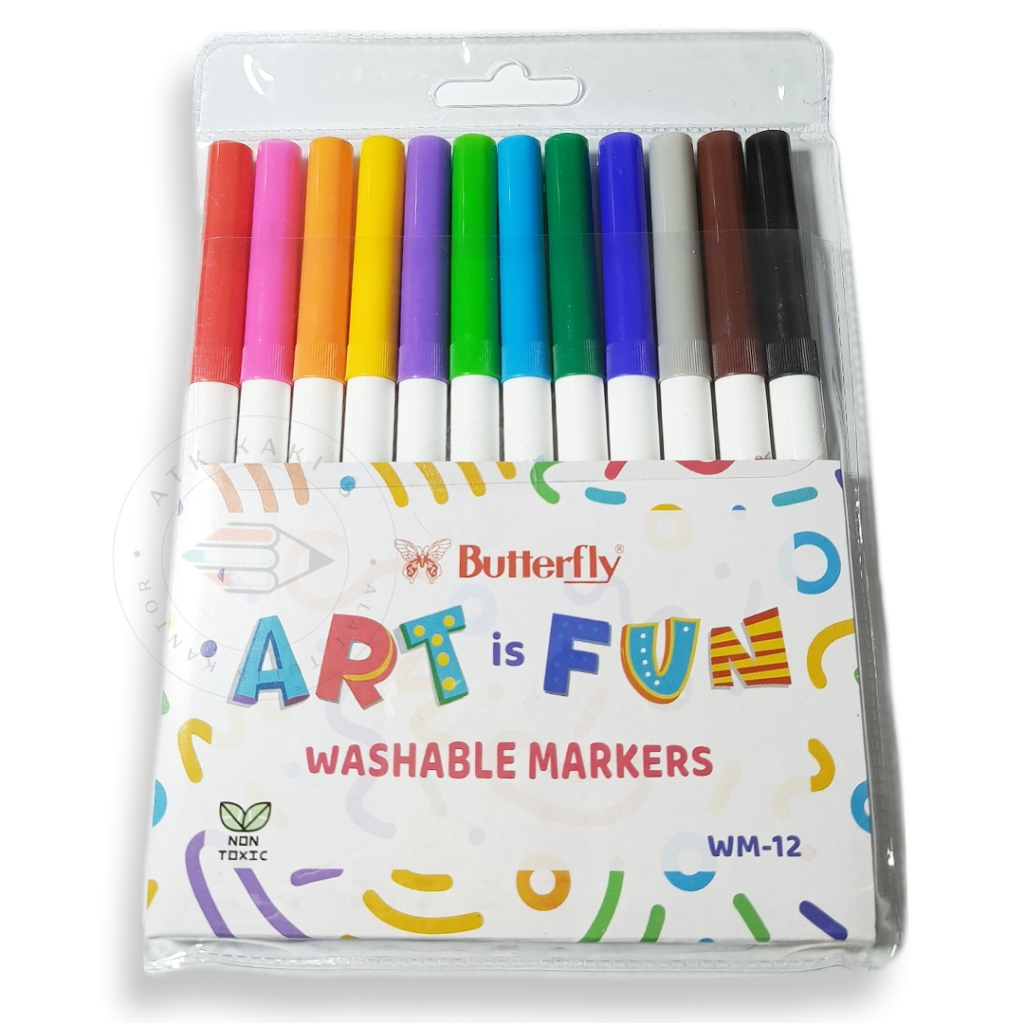 

BUTTERFLY - Washable Markers WM12 Art is Fun - Set