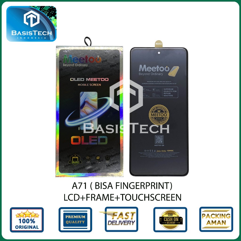 LCD SAMSUNG A71 - A715 +FRAME BISA FINGERPRINT - OLED MEETOO