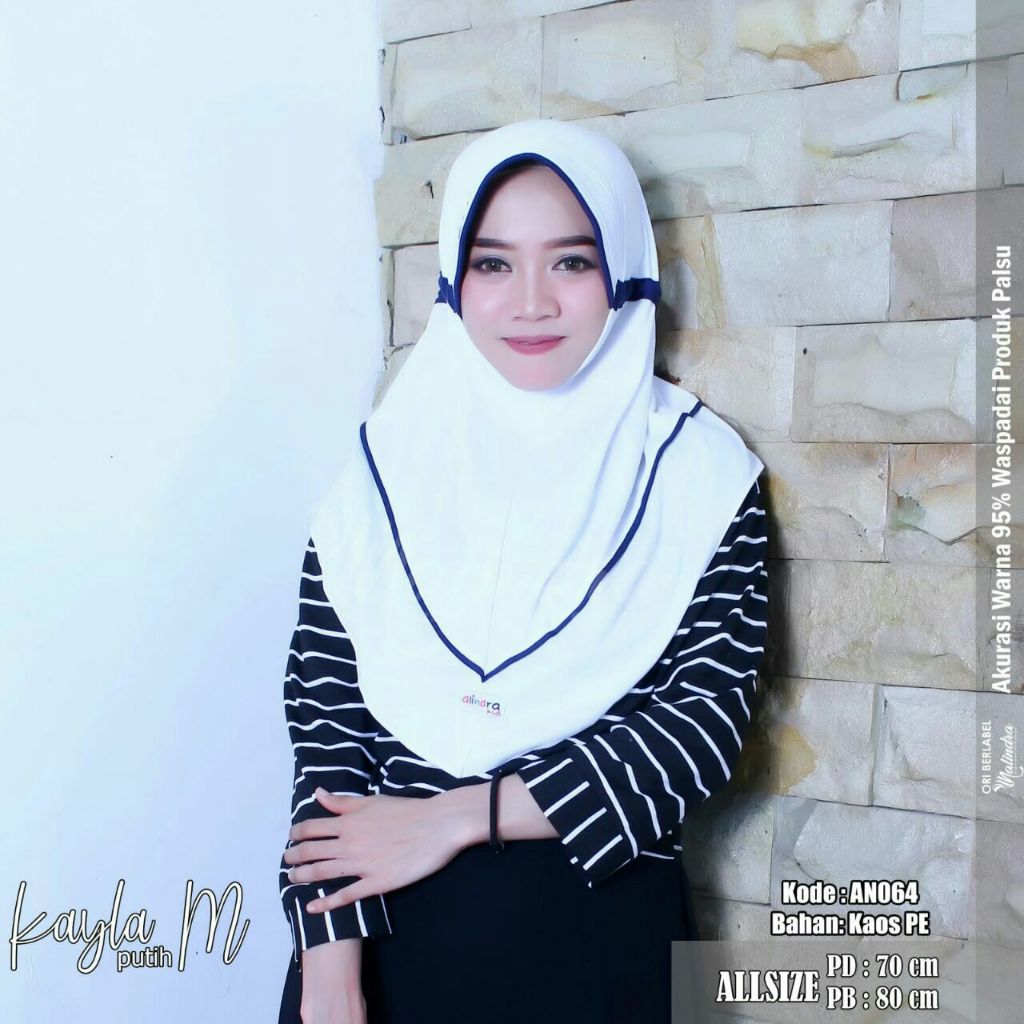 Jilbab Kerudung Anak Sekolah Nalindra Hijab KAYLA Kombinasi Ped Bahan Jersey Super Hasenna Hijab
