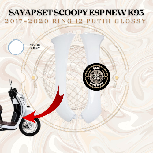 Sayap Tebeng Depan Samping SET Kanan-kiri Scoopy FI ESP Donat K93 (2017-2020) Merah Doff-NON ORIGINA