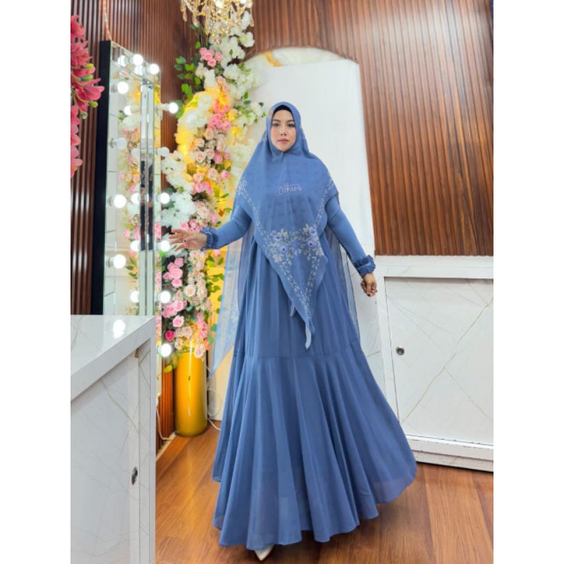 Adelia syari set hijab printing
