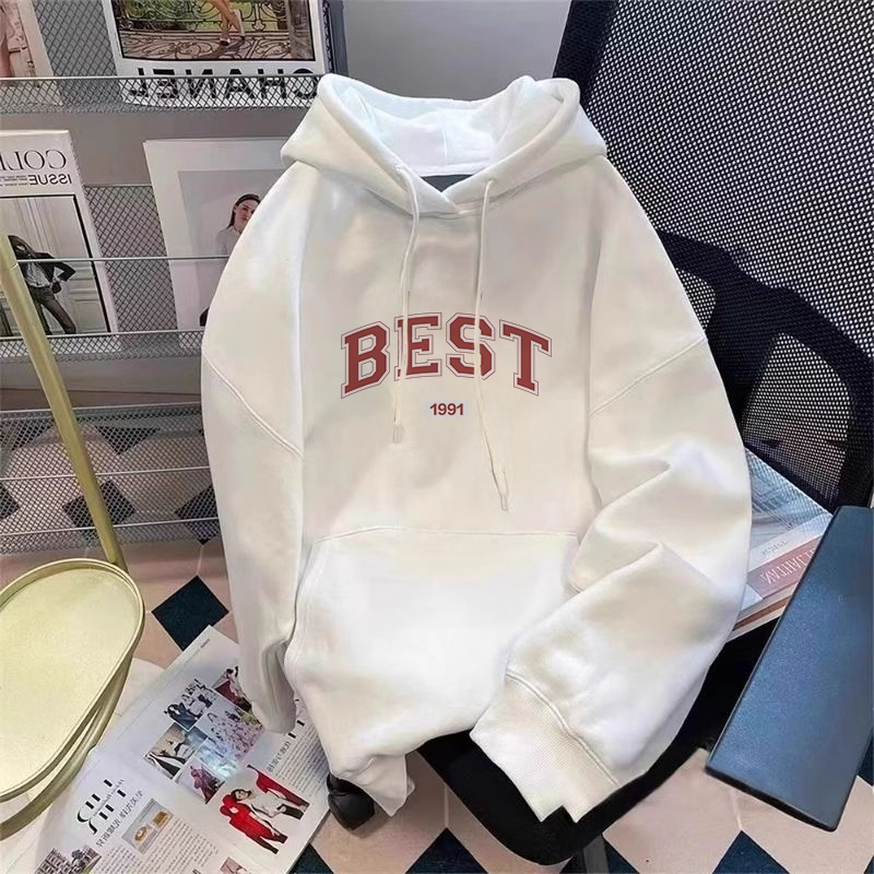 KOIKOO Korean Fashion Student Sweater Hoodie Wanita Oversize | Atasan Wanita Terbaru Hoodie | Baju O