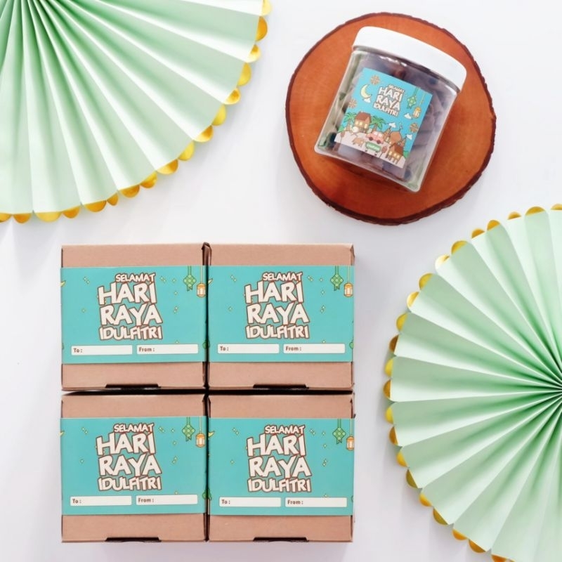 

EID MUBARAK Hampers IDUL FITRI 2025 [ISI 1 JAR] Bingkisan Makanan Parcel Snack Cookies LEBARAN