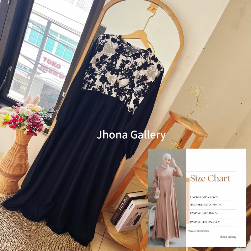 DRESS GAMIS RAYON MOTIF KOMBINASI LD 125