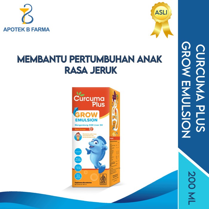 Curcuma Plus Grow Emulsion Suplemen/Vitamin Anak Untuk Pertumbuhan dan Nafsu Makan Anak Rasa Jeruk 2