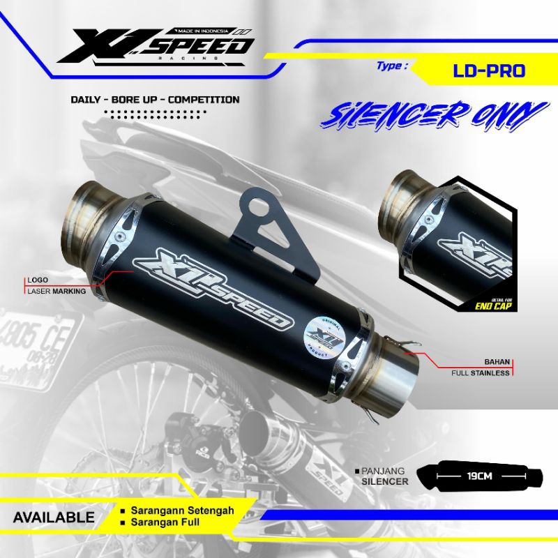 Silincer only Silinser racing Black coating Original X1 SPEED Selenser knalpot racing