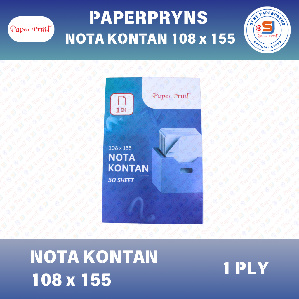 

[SATUAN] PAPERPRYNS Nota Kontan 108 x 155 mm – 1 PLY - HVS (50 Lembar)