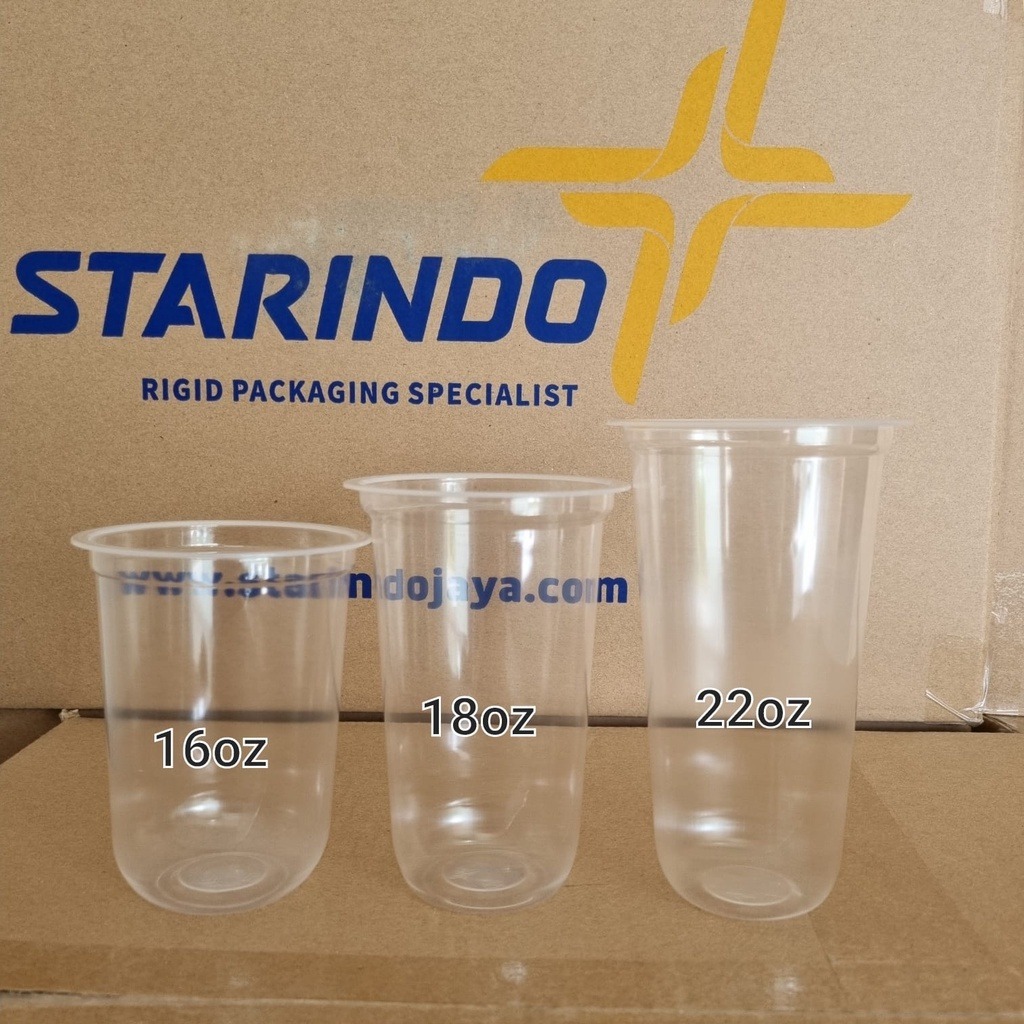 Gelas plastik 18 oz oval / gelas minuman bentuk oval