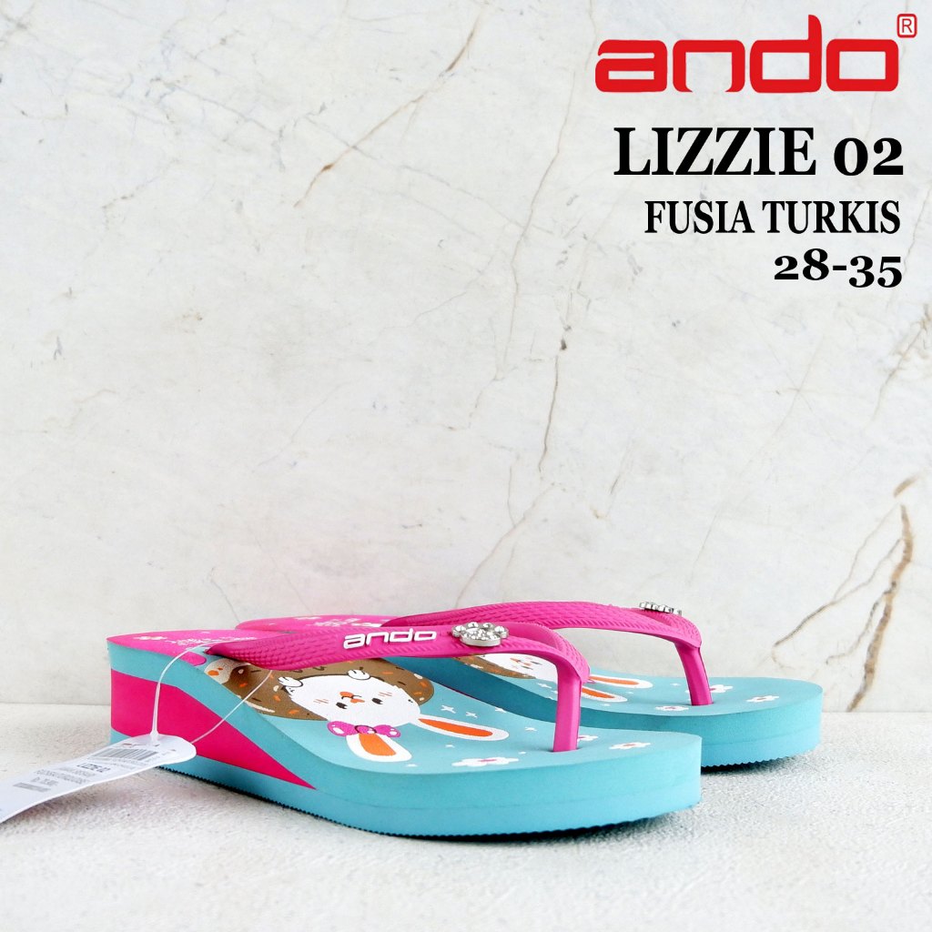 Sandal Anak ANDO - size 28-35 - LIZZIE 02 & NICE QUEEN & HK SLIDE & HK 301 & MICKEY 301 - sandal ana