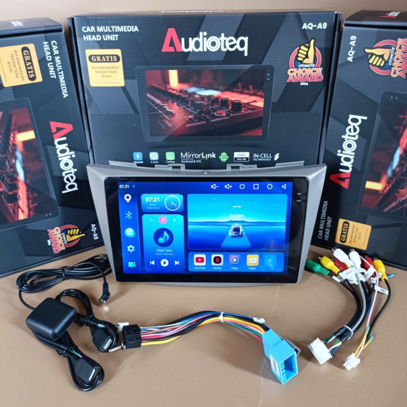 Paket Head Unit Android Suzuki Ertiga 2012 - 2017 Ram 2/64 Gb Audioteq 9 Inchi Black Screen
