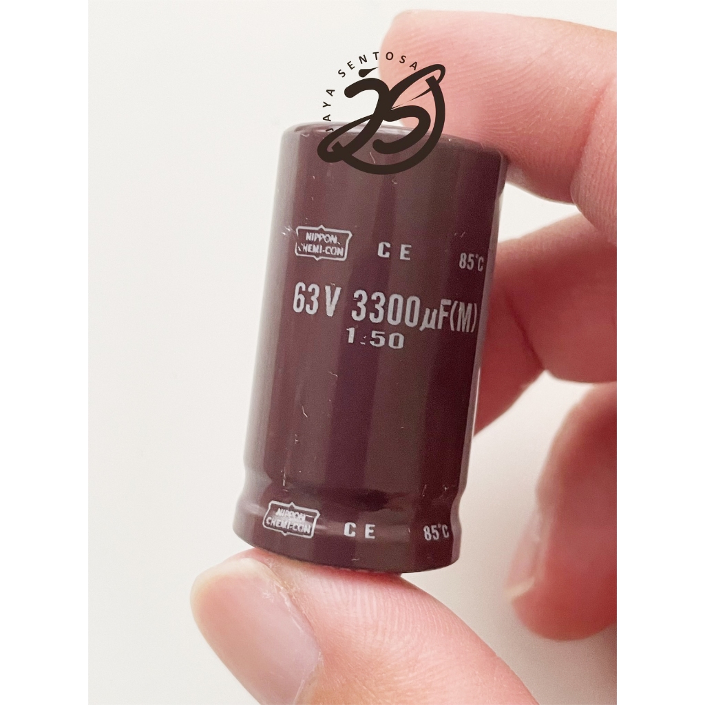 ELCO 3300UF 63V (1 BUAH) 22 x 40 mm KAPASITOR CAPACITOR ELCO NIPPON CHEMI-CON KAPASITOR ELKO KAPASIT