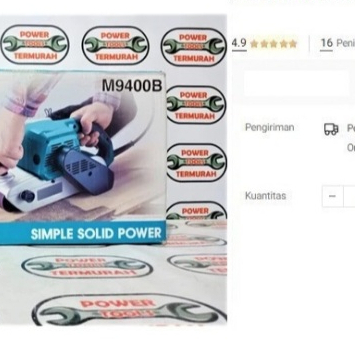 

Belt Sander MAKITA M9400B Amplas Duduk Berjalan 100mm M 9400 B Hand