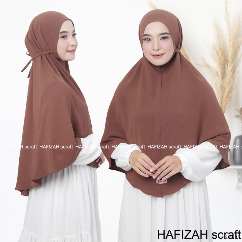 bergo maryam jumbo non pet XL /hijab jilbab cringkel non pet tali/kerudung crinkle airflow jumbo