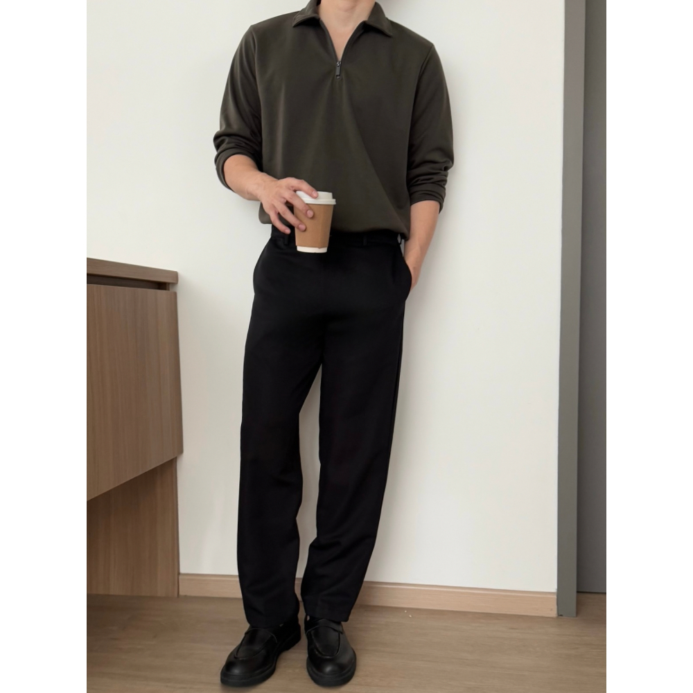 Kadaka MT-0166 Polo Pria Tangan Panjang Detail Zipper