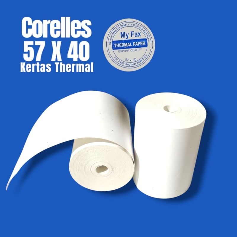 

HJK 10 Pcs kertas thermal 58/57x40 coreles tanpa tulang