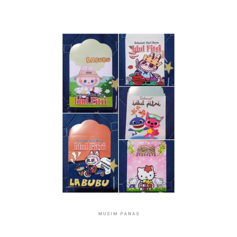 

amplop lebaran motif karakter siap pakai isi 10 lembar
