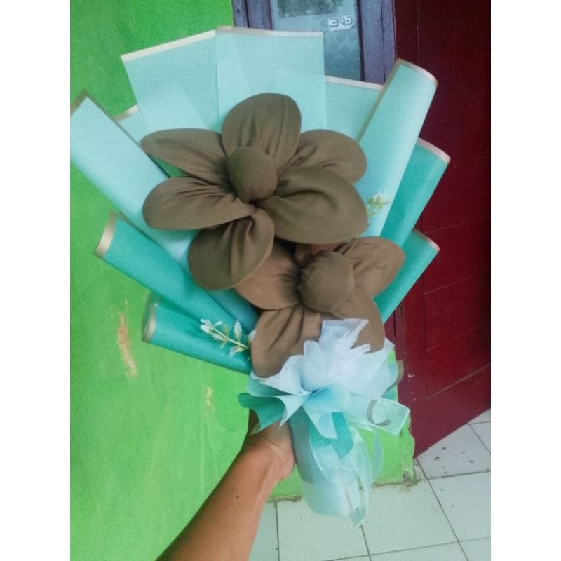 buket hijab 2 bunga/buket jilbab/buket