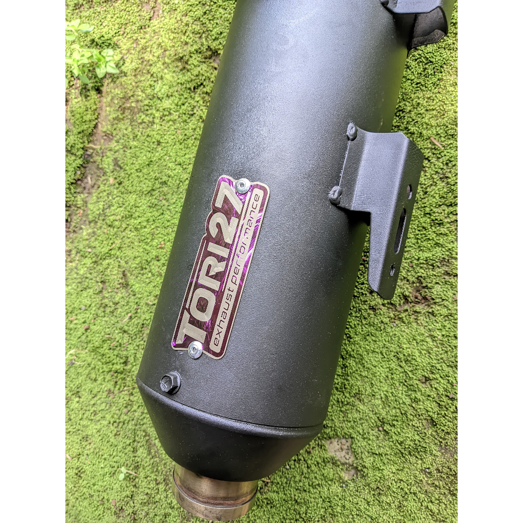 Knalpot original TORI27 fullset new emblem purple gantungan dobel Vario Nmax Beat Mio Aerox VariokZr