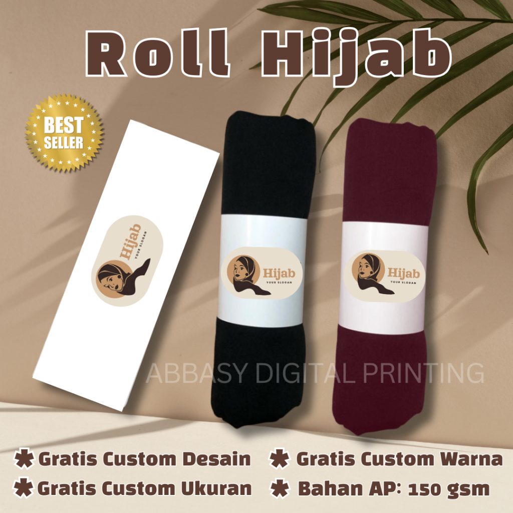 [FREE DESIGN] ROLL HIJAB / ROLLER HIJAB / LABEL HIJAB / PAPER BELT HIJAB