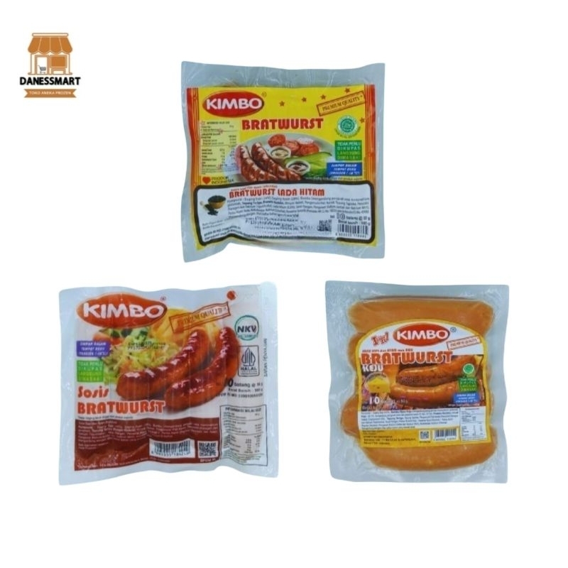 

Kimbo Bratwurst Sausage Original/Keju/Blackpepper Sosis 10pcs/500gr