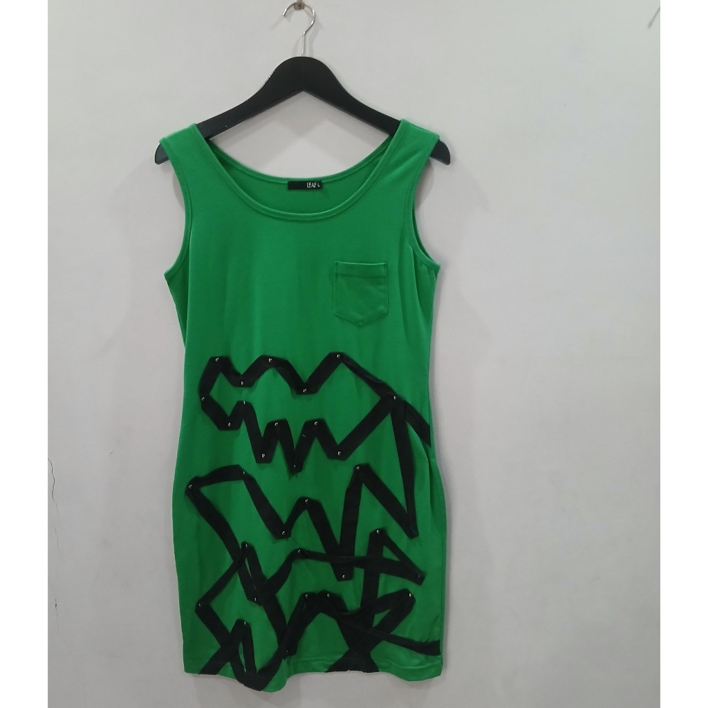 Preloved Dress Lekbong Wanita Leaf