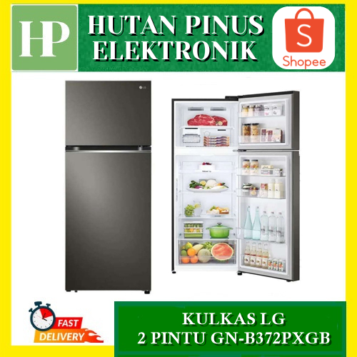 KULKAS LG GN-B372PXGB KULKAS 2 PINTU INVERTER 410 LITER GNB372PXGB B372PXGB