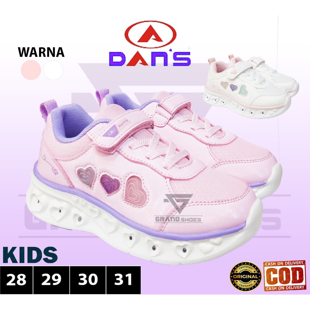 DANS Sepatu Sneaker Sneakers lampu LED Nyala Impor phylon Ringan Kasual Anak perempuan original