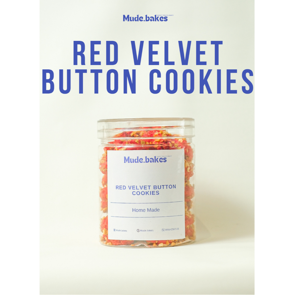 

650ML KUE KERING RED VELVET BUTTON COOKIES SPECIAL BIKIN NAGIH KUE LEBARAN