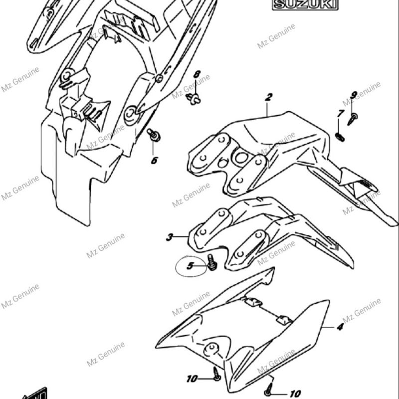 Baut Baud Spakbor Slebor Belakang Dalam Inner Satria Fu 150 Fi Injeksi 2016 - 2021 Asli Ori Sgp Terl