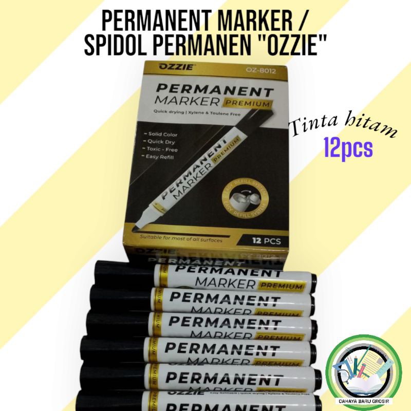 

Spidol besar permanen / permanent marker Ozzie isi 12pcs