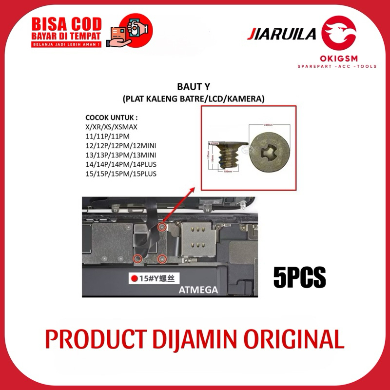 Baut mesin iphone segitiga / Baut Y Mesin Kaleng Iphone