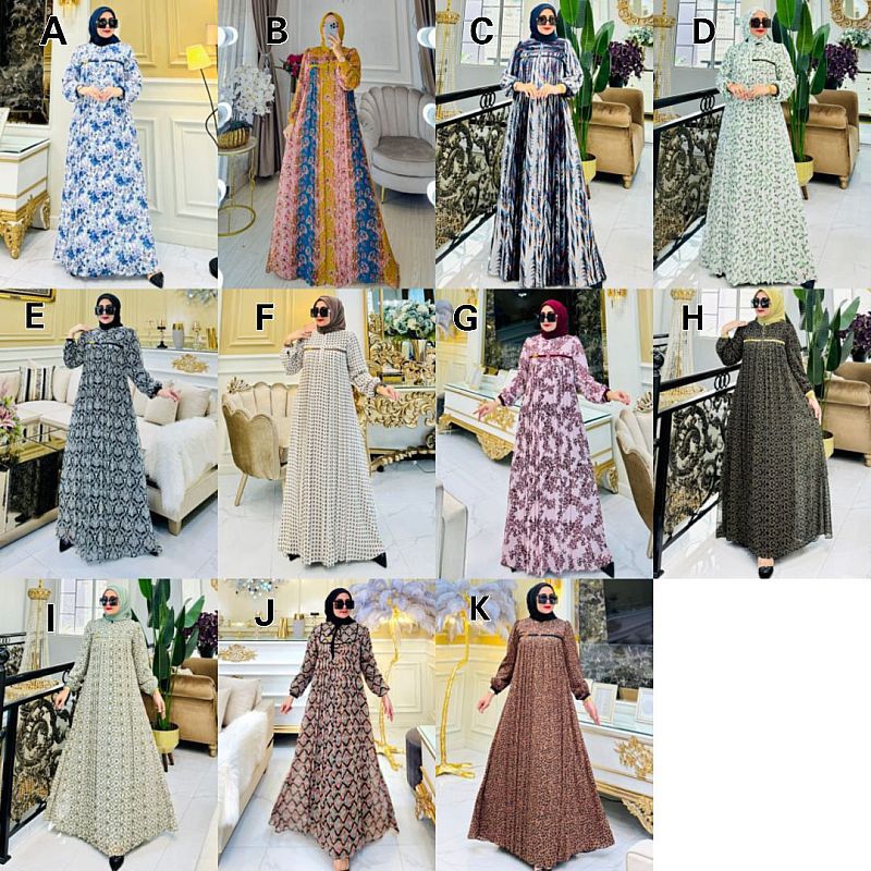 SALE DRESS  MUSLIM BRANDED ELNARA SET HIJAB BY MAHHIDA