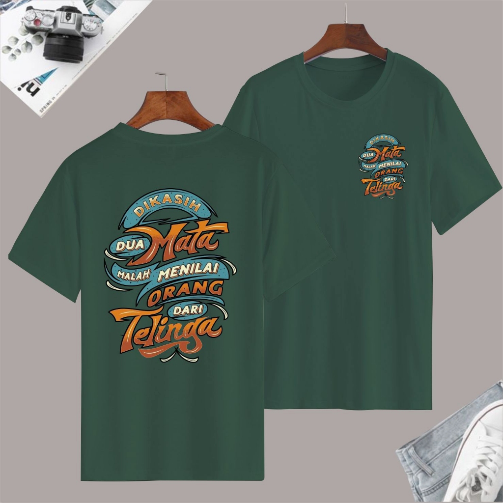 kaos distro sablon depan belakang kata kata keren bisa cod