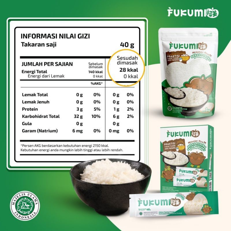 

Fukumi Beras Porang 1Box Isi 7 Sachet(40Gr)