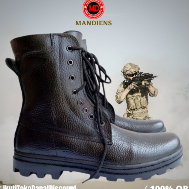KODE F25D Mandiens KMILD 3946 Sepatu Pdl Kulit Jeruk Kulit Sapi Asli  Sepatu pdl jatah Tni Polri Sat
