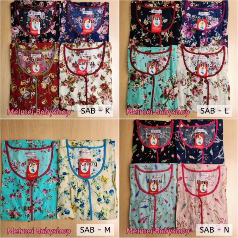 Daster Katun Sabata Pretty Girl / Daster Busui Bumil / Baju Tidur Wanita