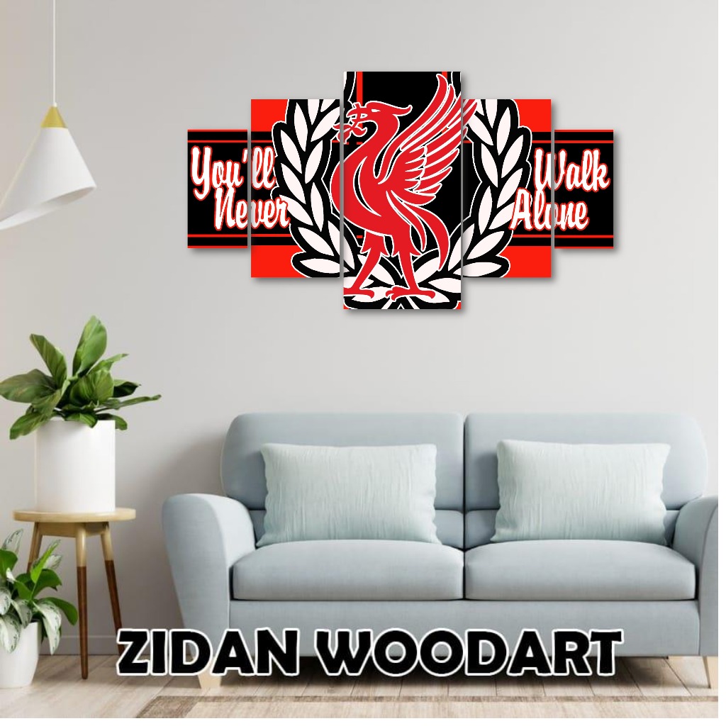 hiasan dinding walldecor poster kayu custom logo club Bola Liverpool FC Old 40x70 cm