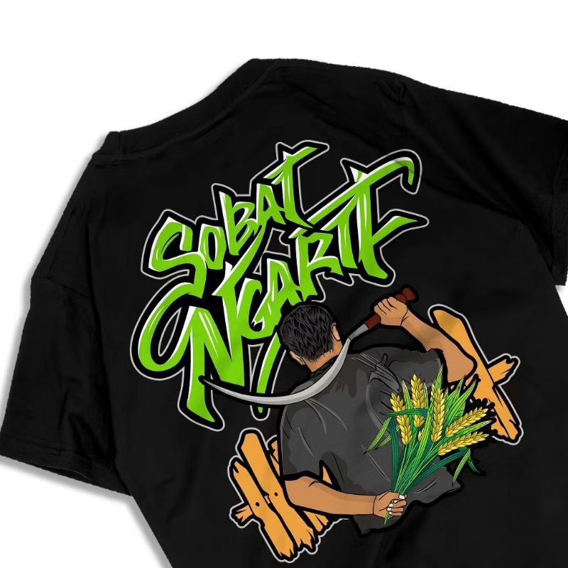 Kaos Sobat Ngarit Hijau //Kaos Distro Pria Wanita Milenial