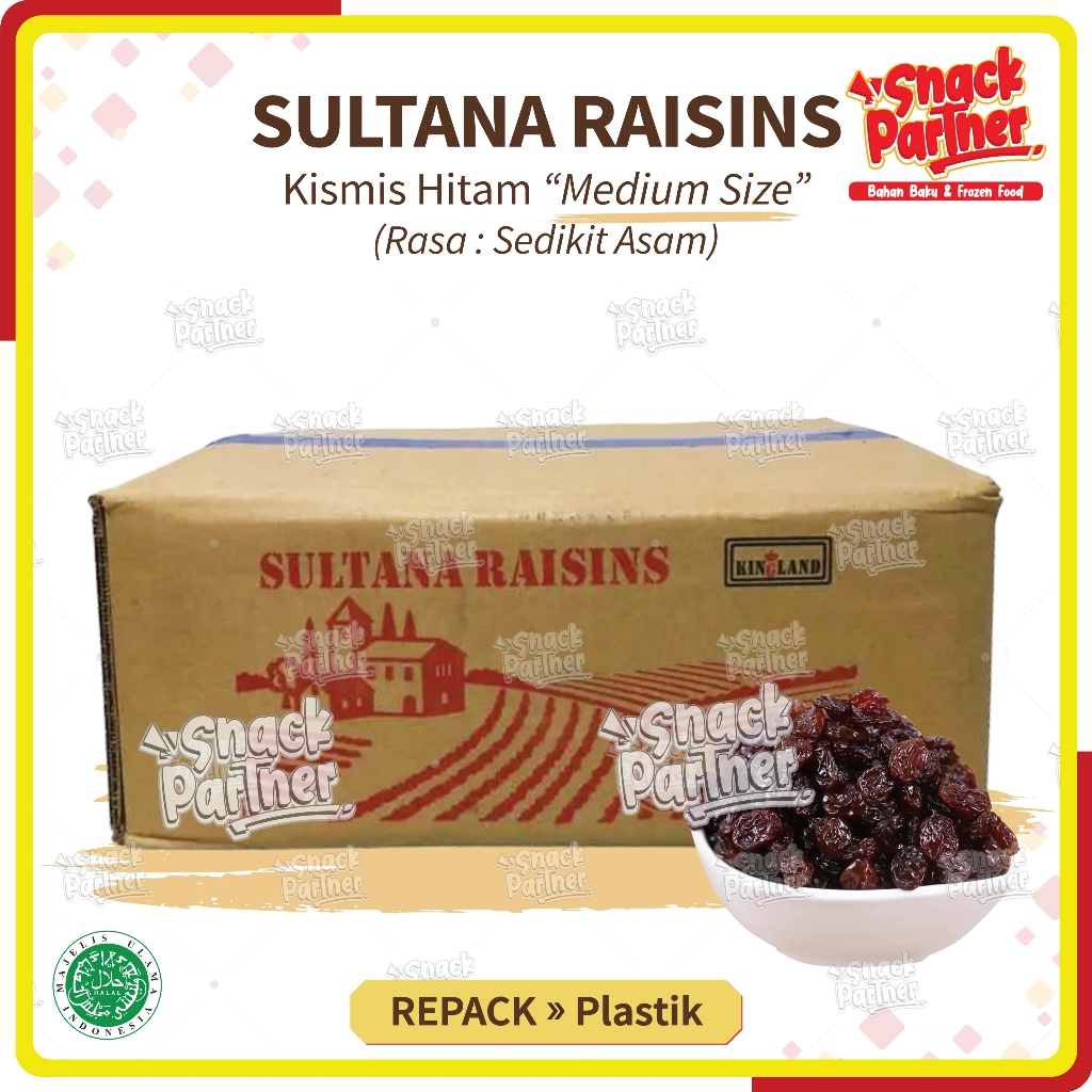 

SULTANA | DARK RAISIN (MEDIUM SIZE) Import Repack 1 KG - Kismis Anggur Hitam Kering Asam Asem Dried Black Brown Raisins SunMaid Sun MaidnSelma 1KG