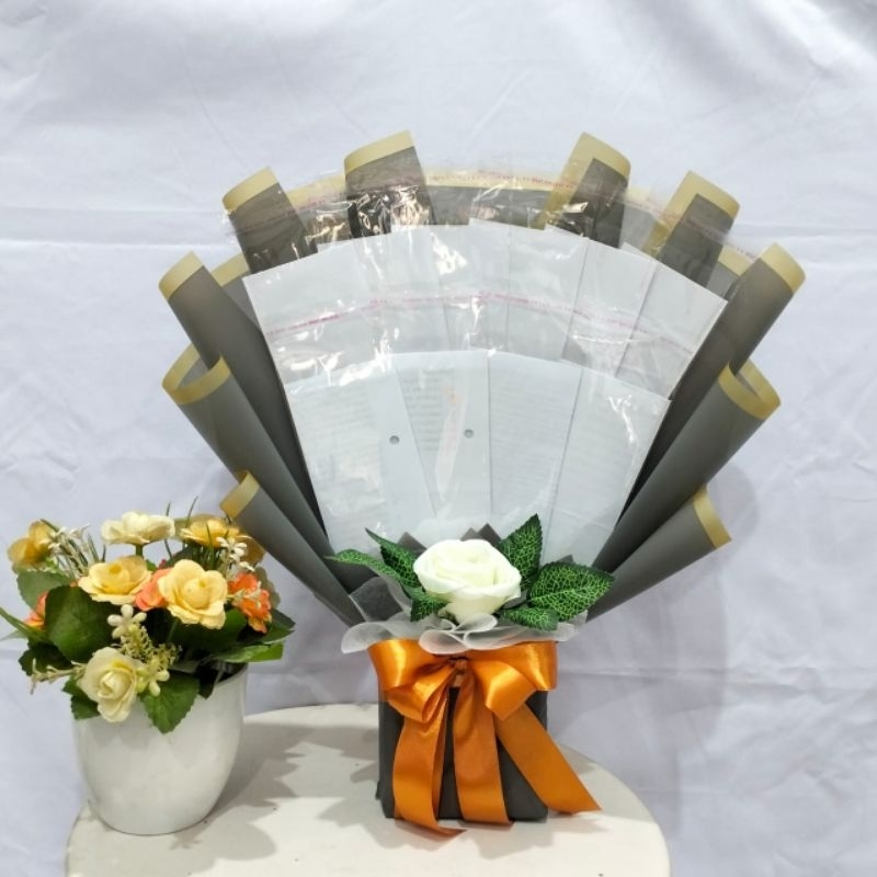 Buket uang kosongan isi 10 lembar bunga hias mawar kerangka buket hadiah wisuda