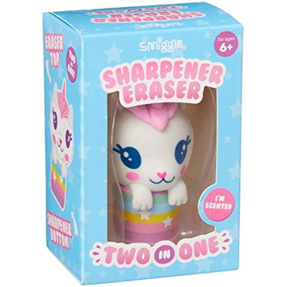 

Smiggle Two in One Scented Unicorn Kitty Sharpener Eraser Set