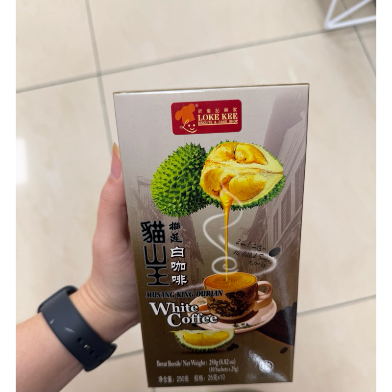 

loke kee musang king durian white coffee isi 10 sachet 250gr