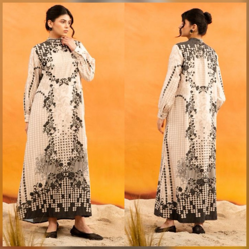 ALEZA RAYA - RAMESHA dress beige || gamis muslim wanita