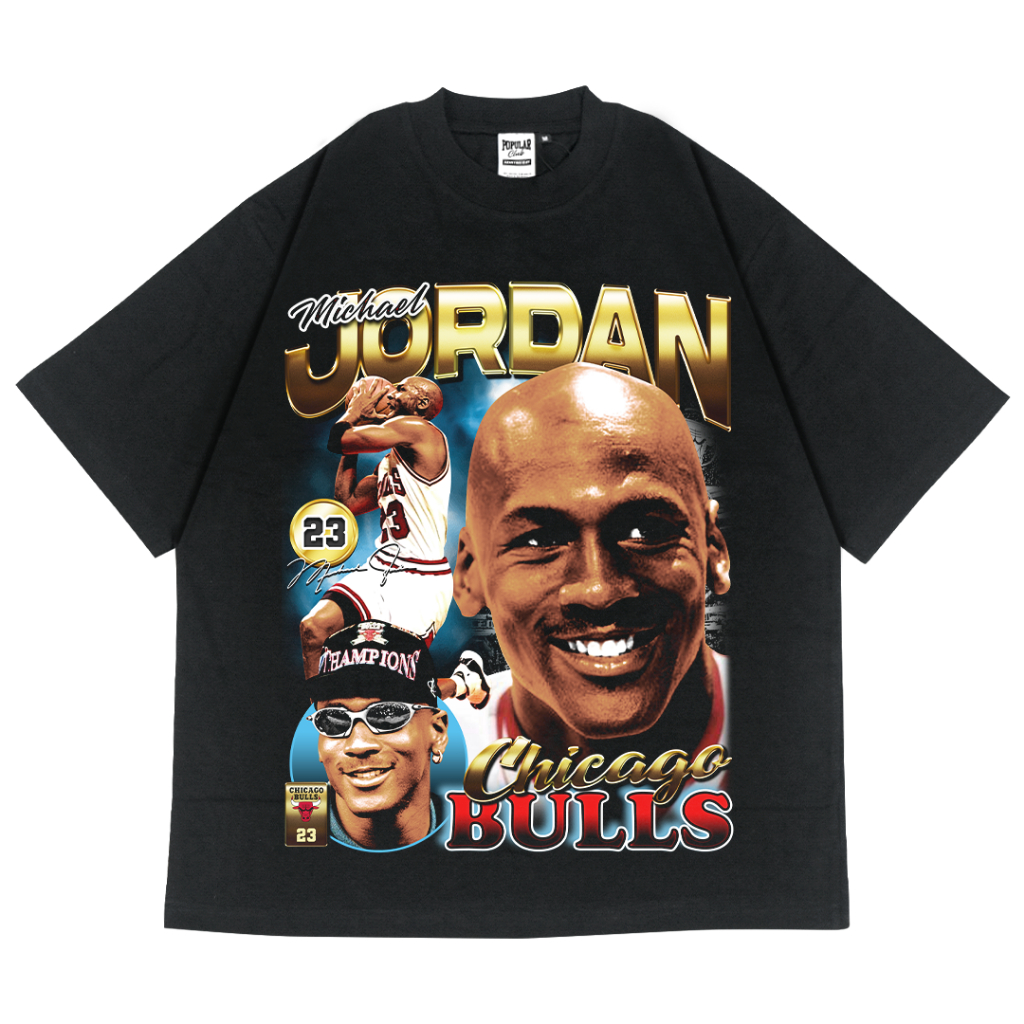 Michael Jordan Bulls Oversized Vintage T-Shirt – Black