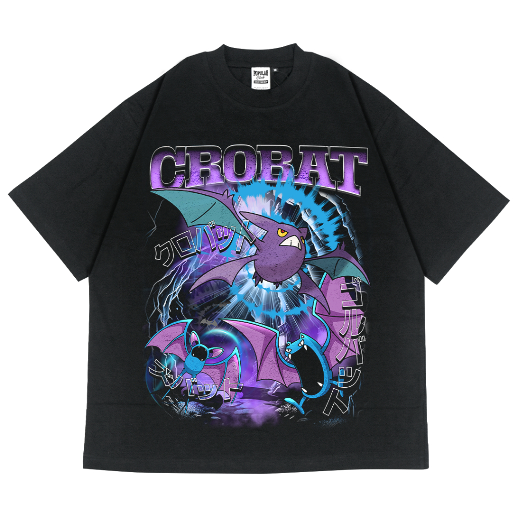 Crobat Pokemon Oversized Vintage T-Shirt – Black