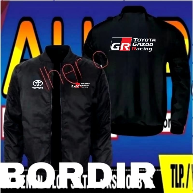 pul bordir jaket Toyota gazoo jaket bomber Toyota gazoo jaket seragam Toyota gazoo jaket bordir Toyo