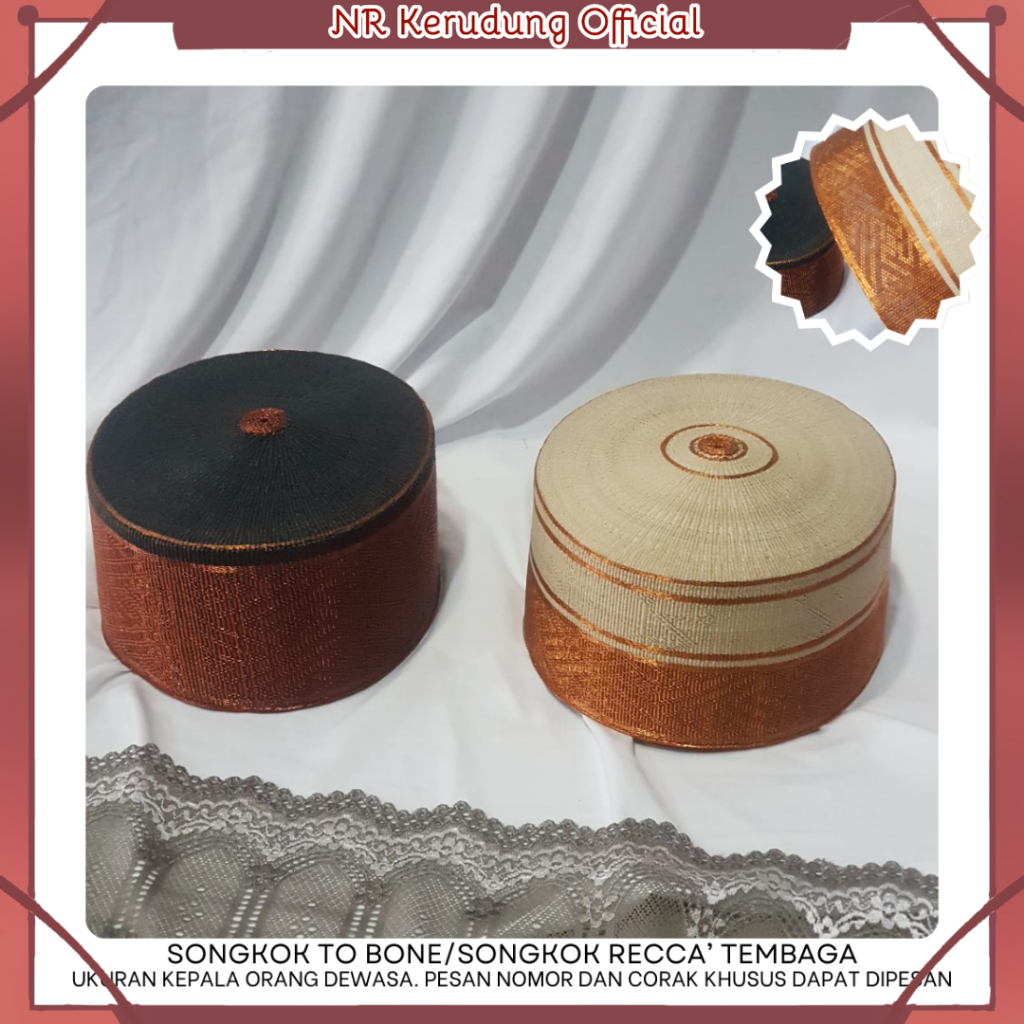 Songkok Recca Tembaga / Songkok Bugis Bone / Songko' Recca Premium