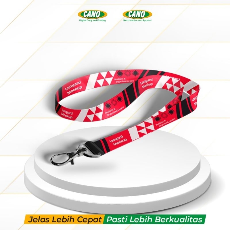 

CANO Lanyard Custom Print 1 Sisi | Gantungan ID Card Satuan