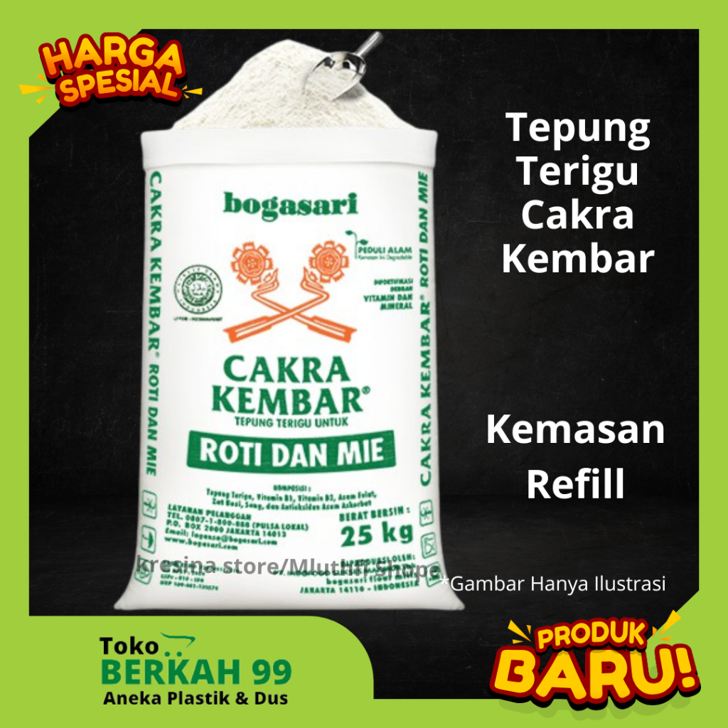 

Tepung Trigu Cakra Kembar Refill untuk Roti dan Mie