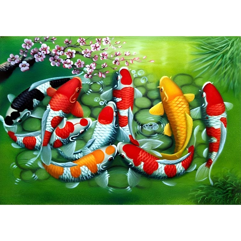 poster cetak jumbo,ikan koi , hiasan dinding,ikan koi, bisa cod